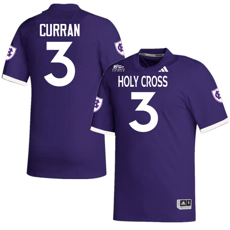 Holy Cross Crusaders #3 Ty Curran College Football Jerseys,Uniforms-Purple